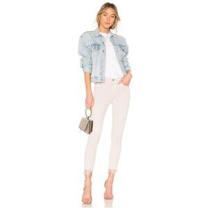 Mother High Waisted Looker Dagger Ankle Fray in Blush - Sz 27 - NWT